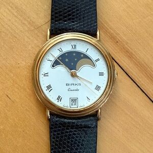 Birks Gold and Black Quartz Watch - Swiss Made